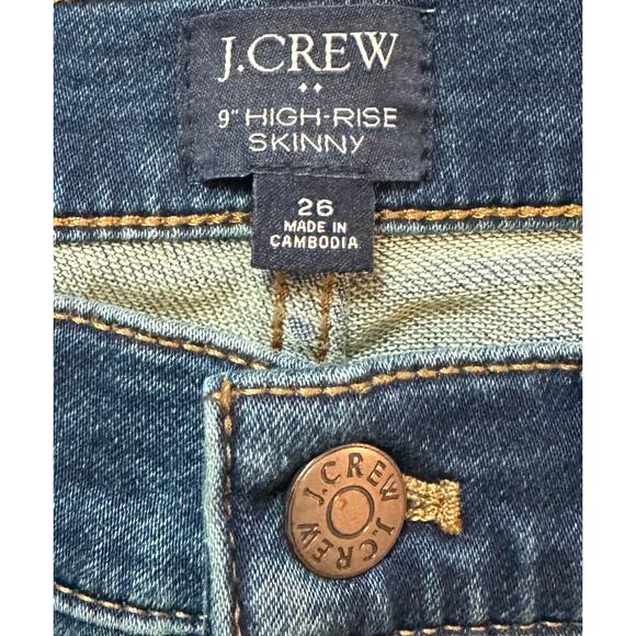 J. Crew 9" Skinny Jeggings in Signature Stretch+ Dark Wash Blue Jean Size 26 - Picture 9 of 11